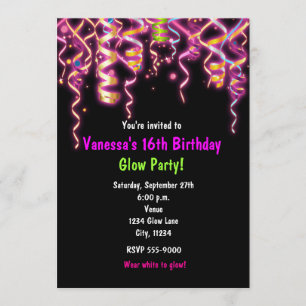 Invitación de serpentinas de fiesta de cumpleaños