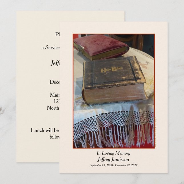 Invitación de servicio conmemorativo Invitación a  (Anverso / Reverso)