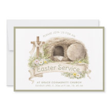 Invitación de servicio de Pascua | Cruz