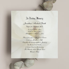 Invitación de Servicio Memorial de Gardenia Floral