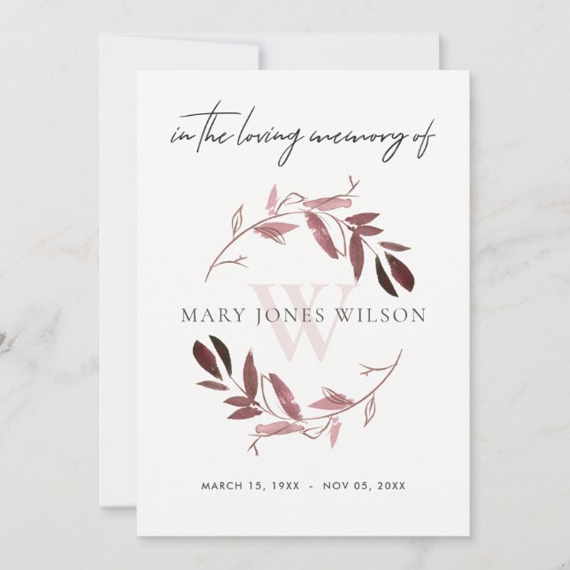 INVITACIÓN DE SERVICIO MEMORIAL DE LA FAUNA PURPLE (Anverso)