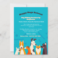 Invitación de Servicios de Sentado de Perro