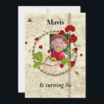 Invitación de Shabby Chic Birthday Party<br><div class="desc">Invitación a la fiesta de cumpleaños Shabby Chic con cachorros.  Sólo cambia la edad para adaptarla al cumpleaños.</div>
