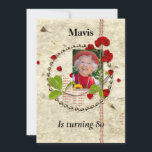 Invitación de Shabby Chic Birthday Party<br><div class="desc">Invitación a la fiesta de cumpleaños Shabby Chic con cachorros.  Sólo cambia la edad para adaptarla al cumpleaños.</div>