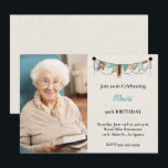 Invitación de Shabby Chic Photo 90th Birthday Part<br><div class="desc">Invitación de Shabby Chic Photo 90th Birthday Party</div>