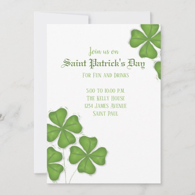 Invitación de Shamrock (Anverso)