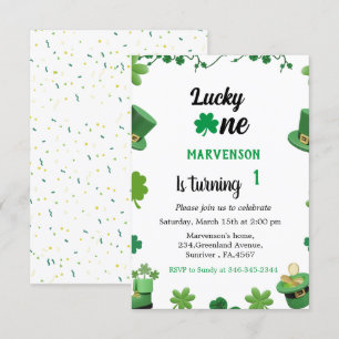 Invitación de shamrock para el cumpleaños de St pa