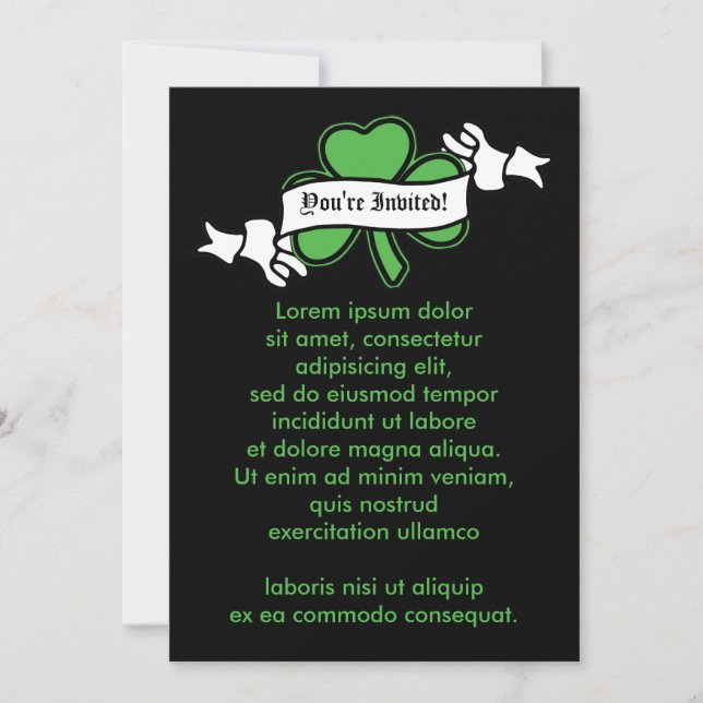 Invitación de Shamrock por el Día de San Patricio (Anverso)