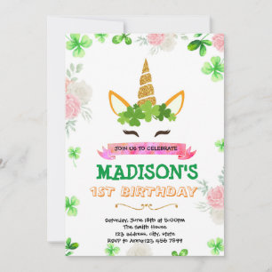 Invitación de Shamrock unicorn