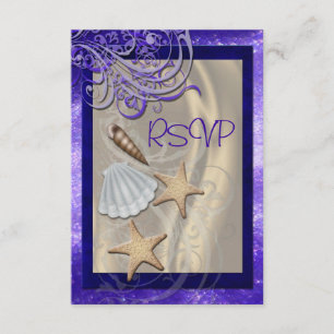 Invitación de Shimmering Seashell Purple Beach Rsv