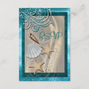 Invitación de Shimmering Seashell Verde azulado Be