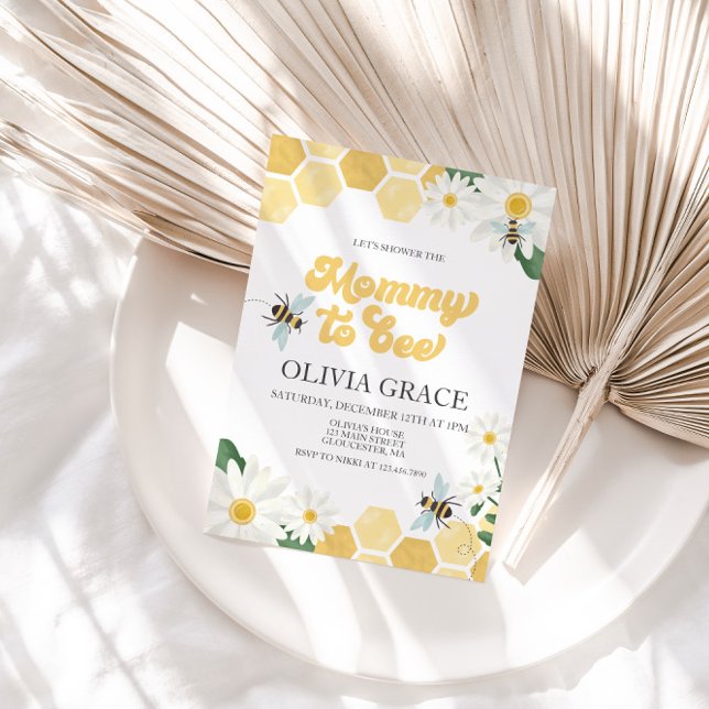 Invitación de shower de bebé abeja para futura mam (Subido por el creador)