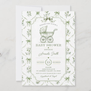 Invitación de shower de bebé con estilo chino en v