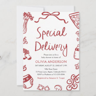 Invitación de Shower de Bebé de Entrega Especial d