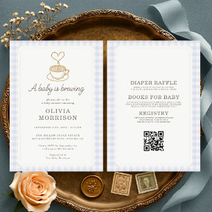 Invitación de Shower de Bebé Niño Café Baby está B