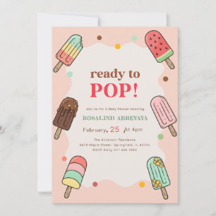 Invitación de Shower de Bebé Paleta de Verano Rosa