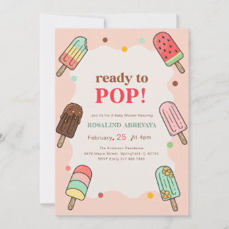 Invitación de Shower de Bebé Paleta de Verano Rosa