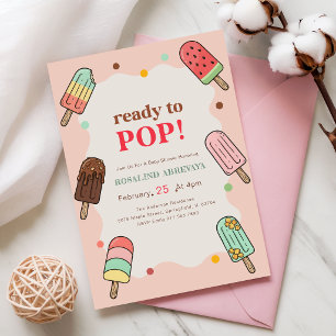 Invitación de Shower de Bebé Paleta de Verano Rosa