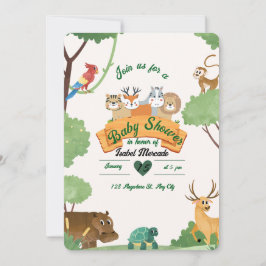 Invitación de Shower de Bebé Safari – Tema de la J