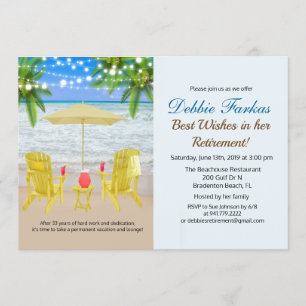 Invitación de Silla de Salón de Jubilación con Tem