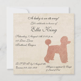 Invitación de Silueta de Póodle Rosa Vieja