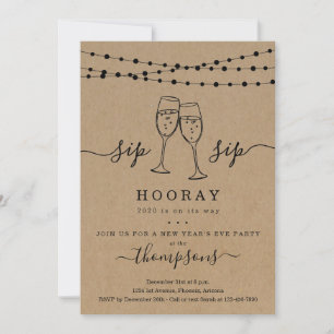 Invitación de Sip Sip Sip Hooray a fiesta de Año N