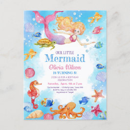 Invitación de sirena al cumpleaños de los niños