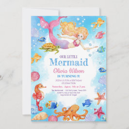 Invitación de sirena al cumpleaños de los niños