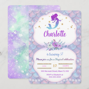 Invitación de sirena bajo el mar