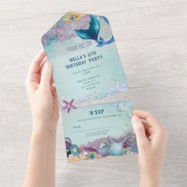 Invitación de Sirena Bajo el Mar Todo en Uno