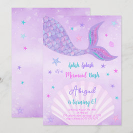 Invitación de Sirena de Color de Agua
