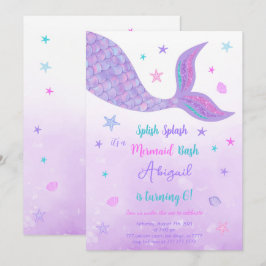 Invitación de sirena editable