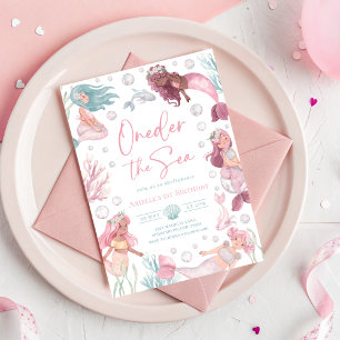 Invitación de Sirena Editable Oneder Bajo el Mar