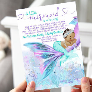 Invitación de sirena étnica para baby shower por c