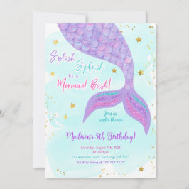 Invitación de sirena para niños bajo el mar