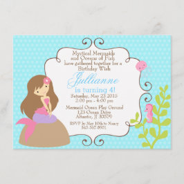 Invitación de sirena para un cumpleaños de chica