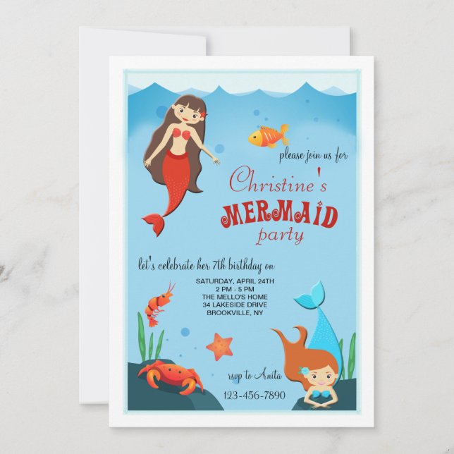 Invitación de Sirenitas (Anverso)