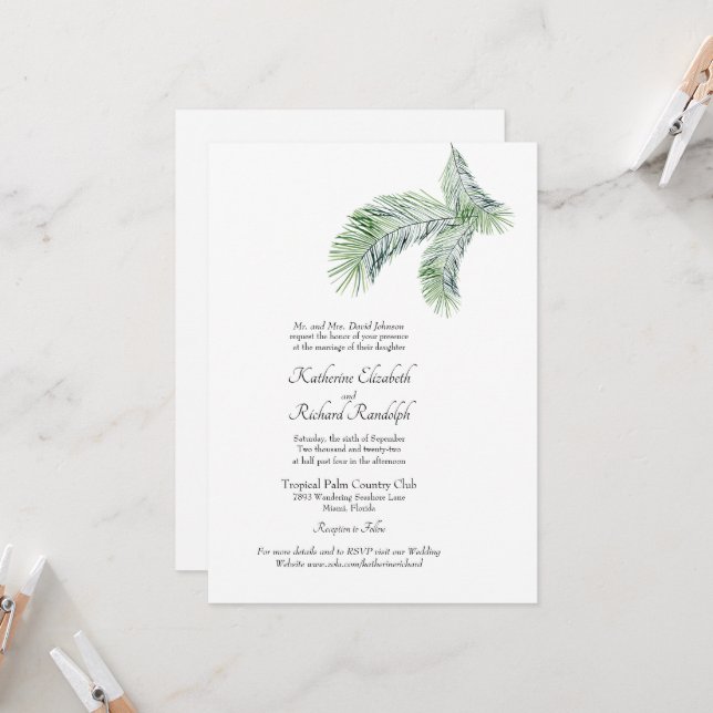 Invitación de sitio web de boda de una sede Simple (Anverso/Reverso In Situ)