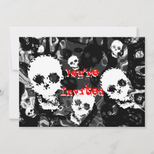 Invitación de Skull Specters B&W rojo 'Estás invit