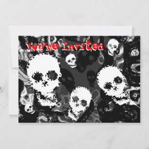 Invitación de Skull Specters B&W rojo 'Estás invit