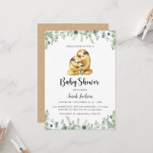Invitación de Sloth Baby Shower