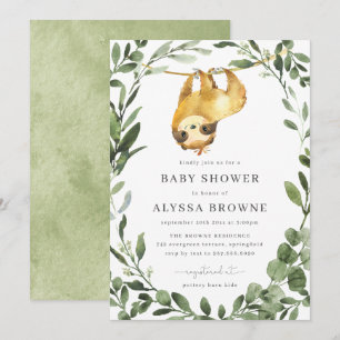 Invitación de Sloth Baby Shower