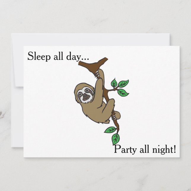 Invitación de Sloth Party (Anverso)