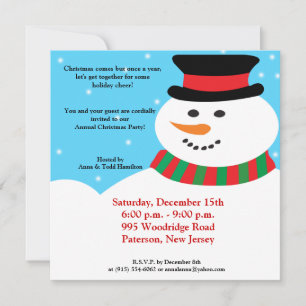 Invitación de Snowman 5x5