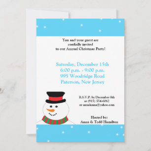 Invitación de Snowman 5x7