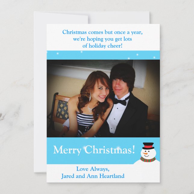 Invitación de Snowman 5x7 (Anverso)