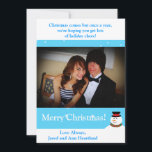 Invitación de Snowman 5x7<br><div class="desc">Esta invitación a la fiesta de los Navidades 5x7 es a la vez moderna y de moda. Está impreso en papel liso, vibrante y mate de 110 libras de peso. Contiene un 50% de contenido reciclado. Perfecto para sus invitaciones y invitaciones de eventos más formales. Estos vienen con sobres blancos...</div>