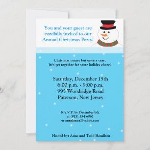 Invitación de Snowman 5x7