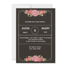 Invitación de Sobre Personalizado Chic Negro