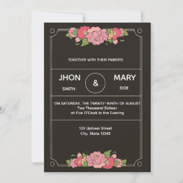 Invitación de Sobre Personalizado Chic Negro